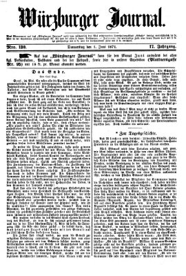 Würzburger Journal Donnerstag 1. Juni 1871