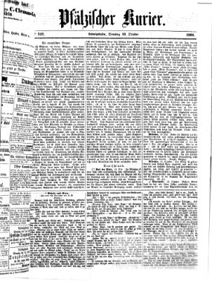 Pfälzischer Kurier Dienstag 16. Oktober 1866