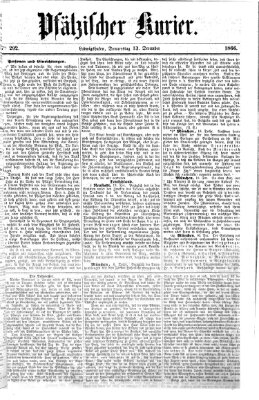 Pfälzischer Kurier Donnerstag 13. Dezember 1866