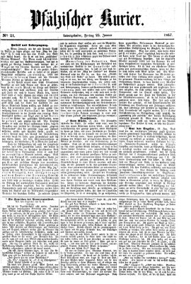 Pfälzischer Kurier Freitag 25. Januar 1867