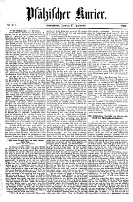 Pfälzischer Kurier Dienstag 17. September 1867