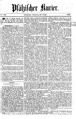 Pfälzischer Kurier Donnerstag 31. Oktober 1867