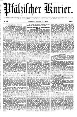 Pfälzischer Kurier Sonntag 12. Januar 1868