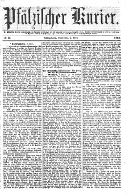 Pfälzischer Kurier Donnerstag 9. April 1868