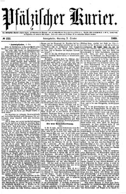 Pfälzischer Kurier Samstag 3. Oktober 1868