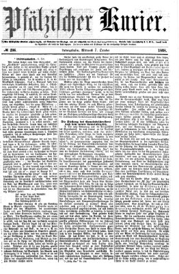 Pfälzischer Kurier Mittwoch 7. Oktober 1868