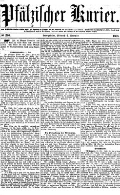 Pfälzischer Kurier Mittwoch 4. November 1868