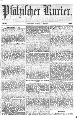 Pfälzischer Kurier Samstag 7. November 1868