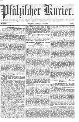Pfälzischer Kurier Freitag 4. Dezember 1868