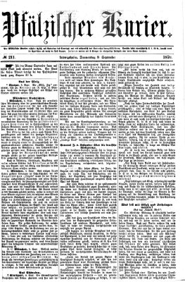 Pfälzischer Kurier Donnerstag 8. September 1870