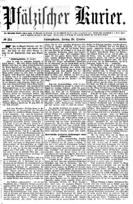 Pfälzischer Kurier Freitag 28. Oktober 1870