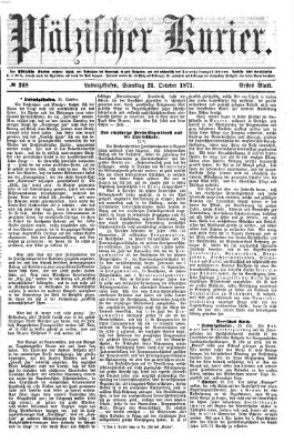 Pfälzischer Kurier Samstag 21. Oktober 1871