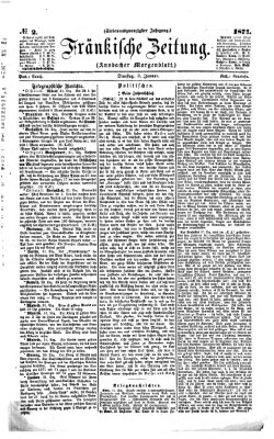 Fränkische Zeitung (Ansbacher Morgenblatt) Dienstag 3. Januar 1871