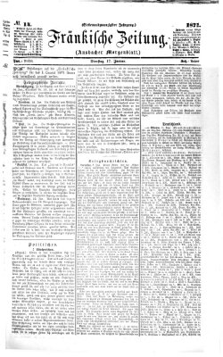 Fränkische Zeitung (Ansbacher Morgenblatt) Dienstag 17. Januar 1871