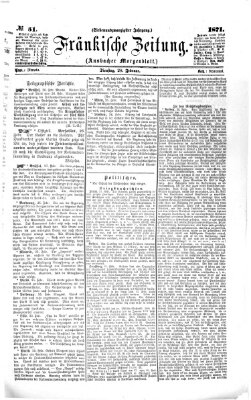 Fränkische Zeitung (Ansbacher Morgenblatt) Dienstag 28. Februar 1871