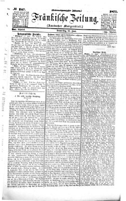 Fränkische Zeitung (Ansbacher Morgenblatt) Donnerstag 22. Juni 1871
