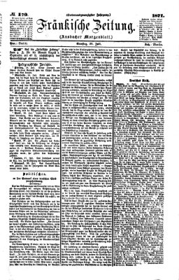 Fränkische Zeitung (Ansbacher Morgenblatt) Samstag 29. Juli 1871
