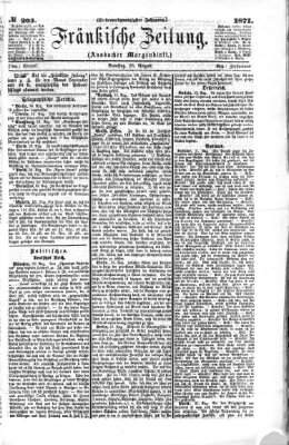 Fränkische Zeitung (Ansbacher Morgenblatt) Samstag 26. August 1871