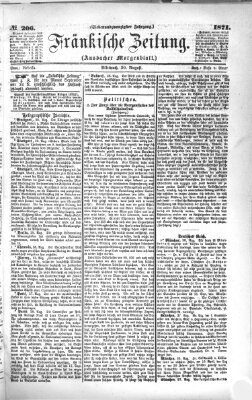 Fränkische Zeitung (Ansbacher Morgenblatt) Mittwoch 30. August 1871