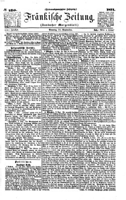 Fränkische Zeitung (Ansbacher Morgenblatt) Sonntag 10. September 1871