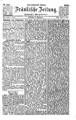 Fränkische Zeitung (Ansbacher Morgenblatt) Mittwoch 27. September 1871