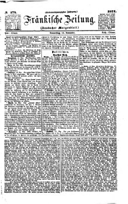 Fränkische Zeitung (Ansbacher Morgenblatt) Donnerstag 16. November 1871