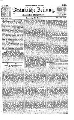 Fränkische Zeitung (Ansbacher Morgenblatt) Donnerstag 28. Dezember 1871