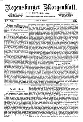 Regensburger Morgenblatt Freitag 29. September 1871