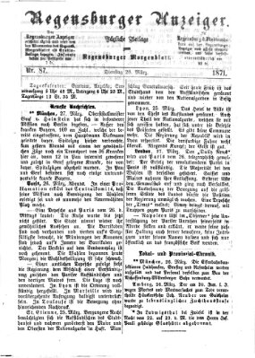 Regensburger Anzeiger Dienstag 28. März 1871