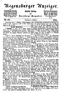 Regensburger Anzeiger Sonntag 8. Oktober 1871