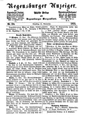 Regensburger Anzeiger Dienstag 14. November 1871