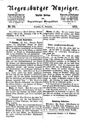 Regensburger Anzeiger Dienstag 21. November 1871