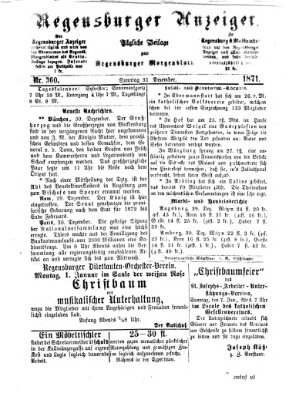Regensburger Anzeiger Sonntag 31. Dezember 1871
