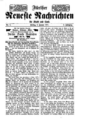 Fürther neueste Nachrichten für Stadt und Land (Fürther Abendzeitung) Freitag 6. Januar 1871