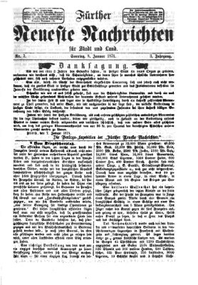 Fürther neueste Nachrichten für Stadt und Land (Fürther Abendzeitung) Sonntag 8. Januar 1871