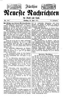 Fürther neueste Nachrichten für Stadt und Land (Fürther Abendzeitung) Samstag 24. Juni 1871