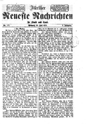 Fürther neueste Nachrichten für Stadt und Land (Fürther Abendzeitung) Mittwoch 26. Juli 1871