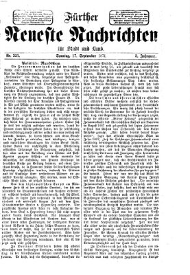 Fürther neueste Nachrichten für Stadt und Land (Fürther Abendzeitung) Sonntag 17. September 1871
