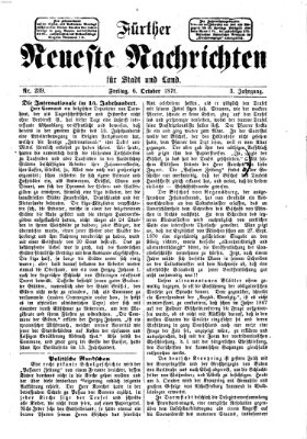 Fürther neueste Nachrichten für Stadt und Land (Fürther Abendzeitung) Freitag 6. Oktober 1871