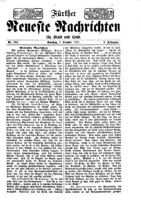 Fürther neueste Nachrichten für Stadt und Land (Fürther Abendzeitung) Samstag 7. Oktober 1871
