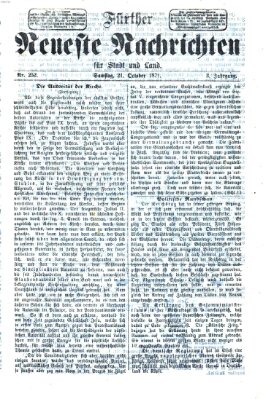 Fürther neueste Nachrichten für Stadt und Land (Fürther Abendzeitung) Samstag 21. Oktober 1871