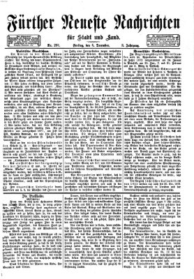 Fürther neueste Nachrichten für Stadt und Land (Fürther Abendzeitung) Freitag 8. Dezember 1871
