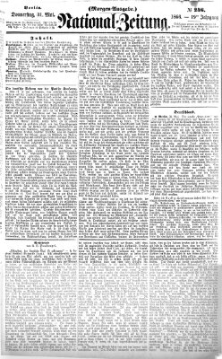 Nationalzeitung Donnerstag 31. Mai 1866