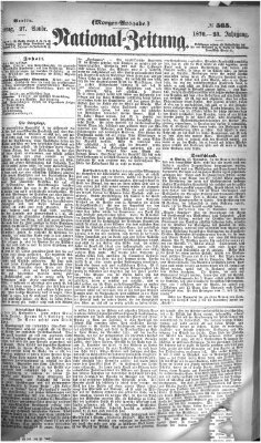 Nationalzeitung Sonntag 27. November 1870