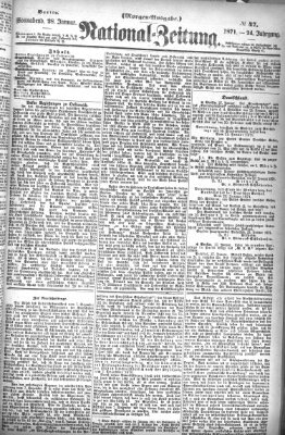Nationalzeitung Samstag 28. Januar 1871