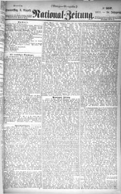Nationalzeitung Donnerstag 3. August 1871