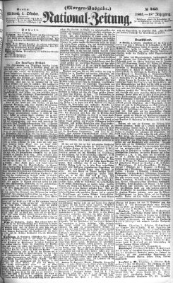 Nationalzeitung Mittwoch 4. Oktober 1865