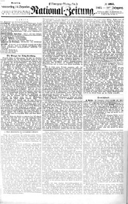 Nationalzeitung Donnerstag 14. Dezember 1865