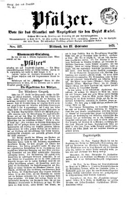 Pfälzer Mittwoch 27. September 1871