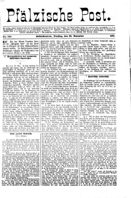 Pfälzische Post Dienstag 28. November 1871